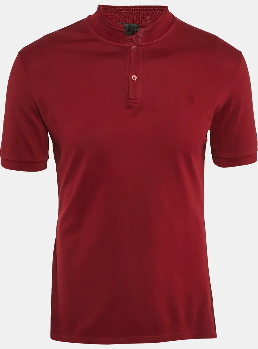 Alexander McQueen Burgundy Cotton Pique Polo T-Shirt M