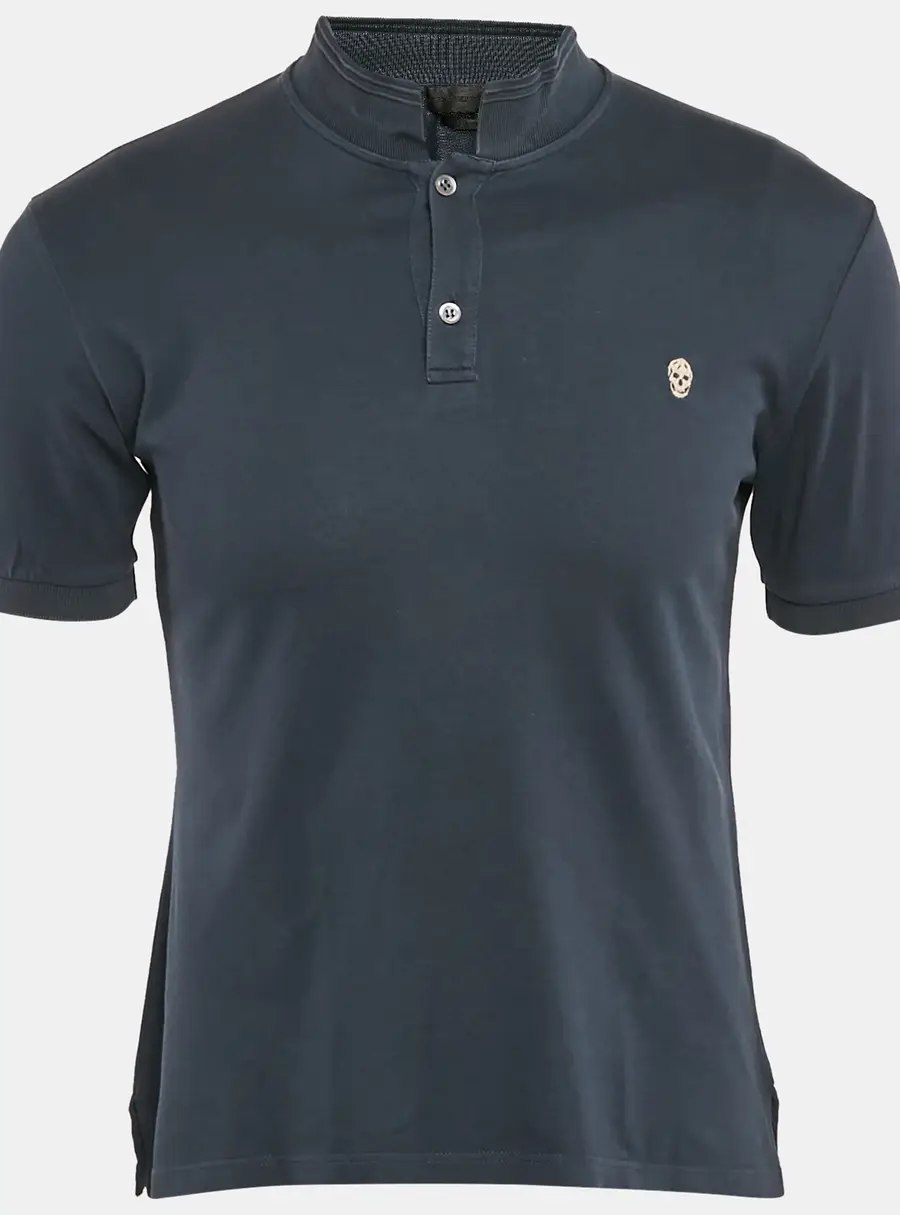 Alexander McQueen Grey Cotton Pique Polo T-Shirt S