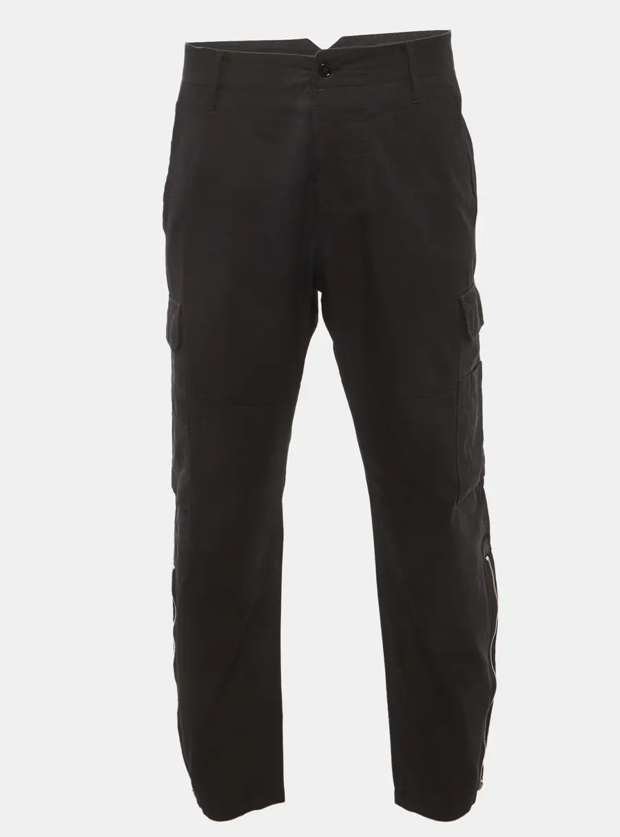Alexander McQueen Black Gabardine Cargo Pants XL
