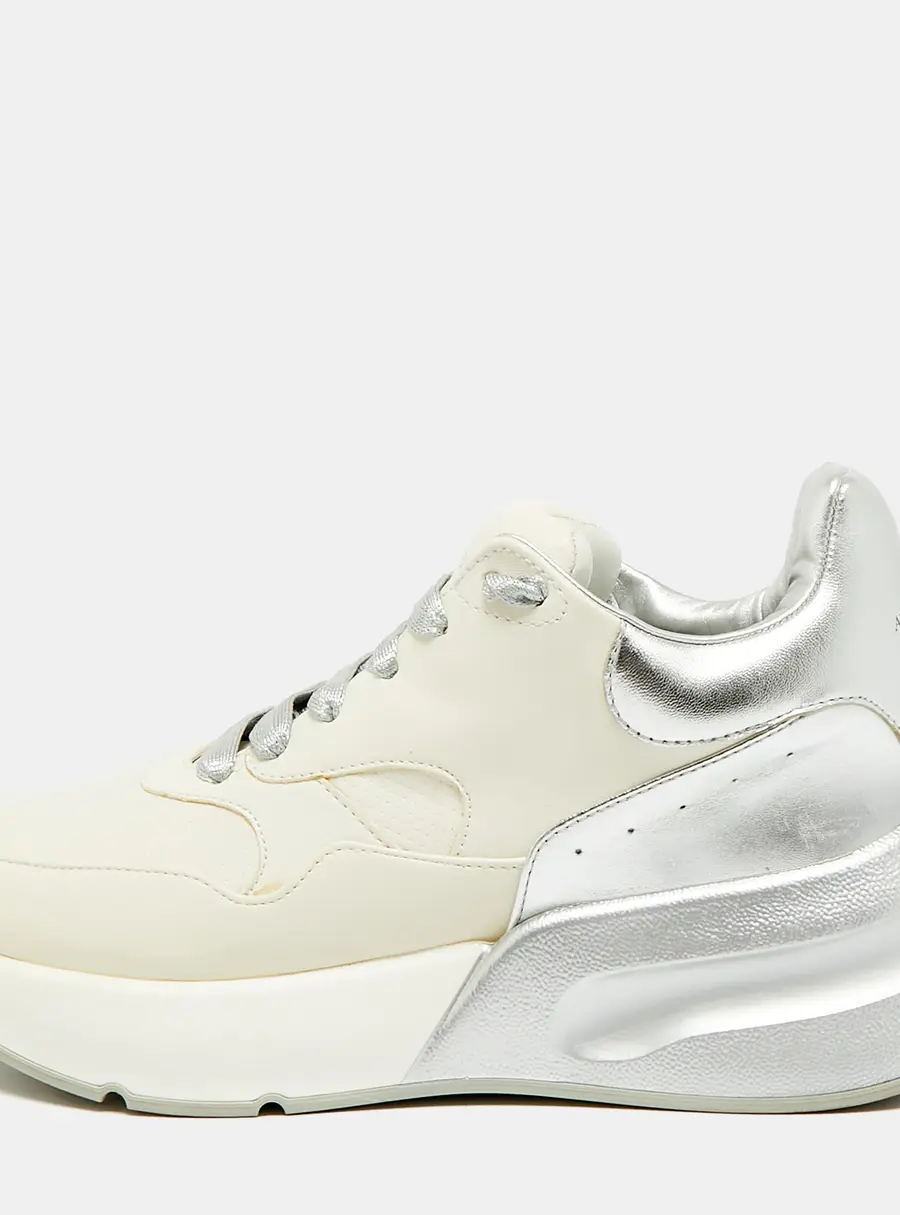 Alexander McQueen Oversized Size 40 Cream/Leather Chunky Lace Up Sneakers