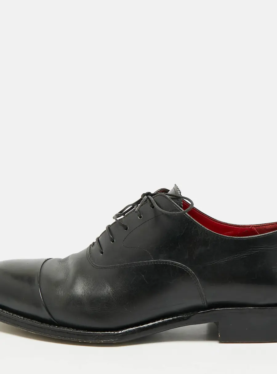 Alexander McQueen Size 43 Black Leather Lace Up Oxfords