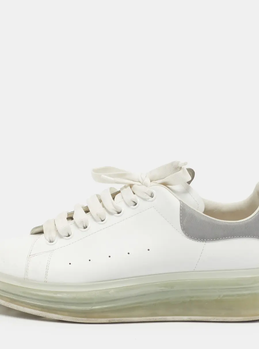 Alexander McQueen Oversized Size 44.5 White Leather Lace Up Sneakers