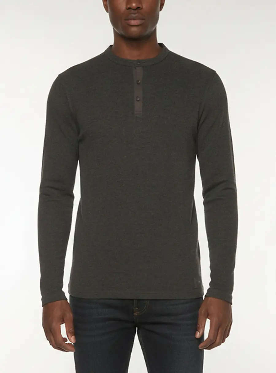 All Saints Grey Rib Knit Long Sleeve Kiran Henley T-Shirt S
