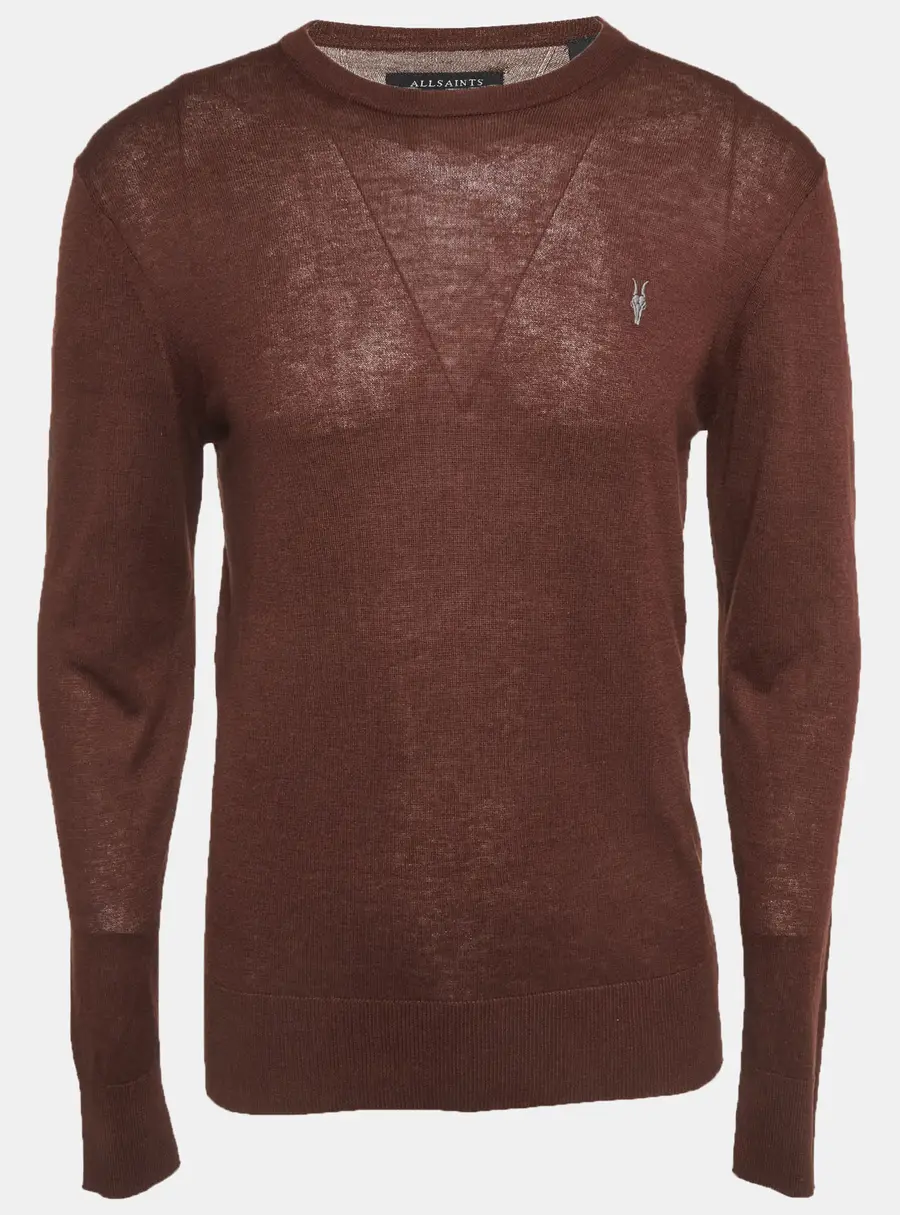 All Saints Brown Knit Nomo Crewneck Sweatshirt M