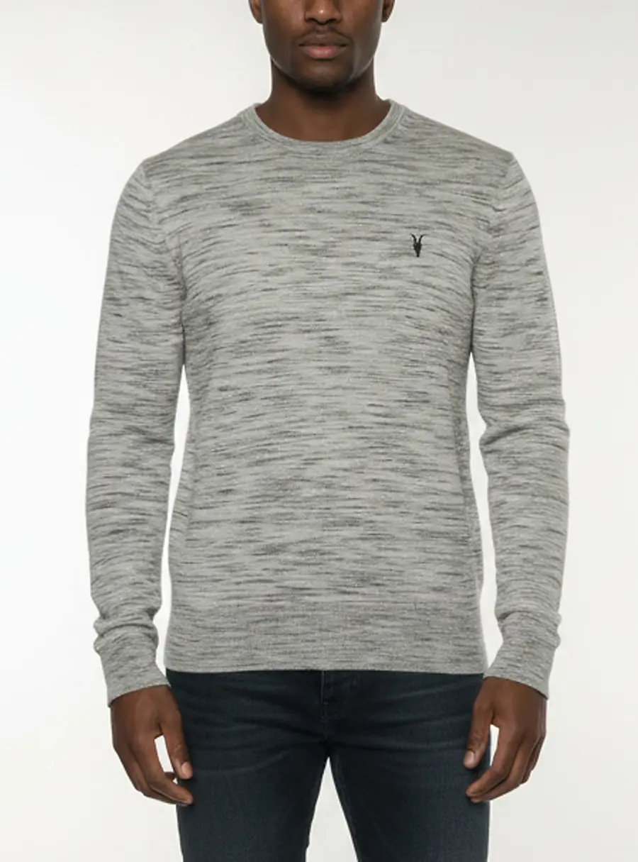 All Saints Grey Jersey Long Sleeve Sweatshirt M