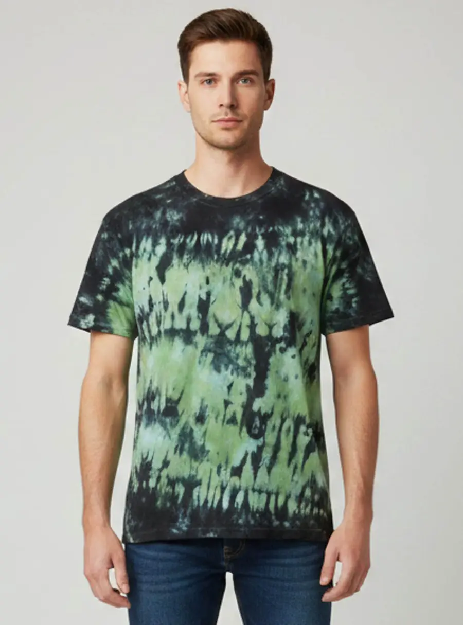 Ami Alexandre Mattiussi Green Tie Dye Jersey T-Shirt S