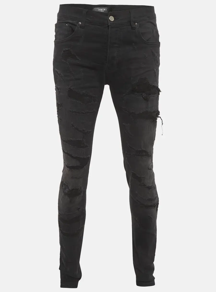 Amiri Black Denim Distressed Jeans M/Waist 30"