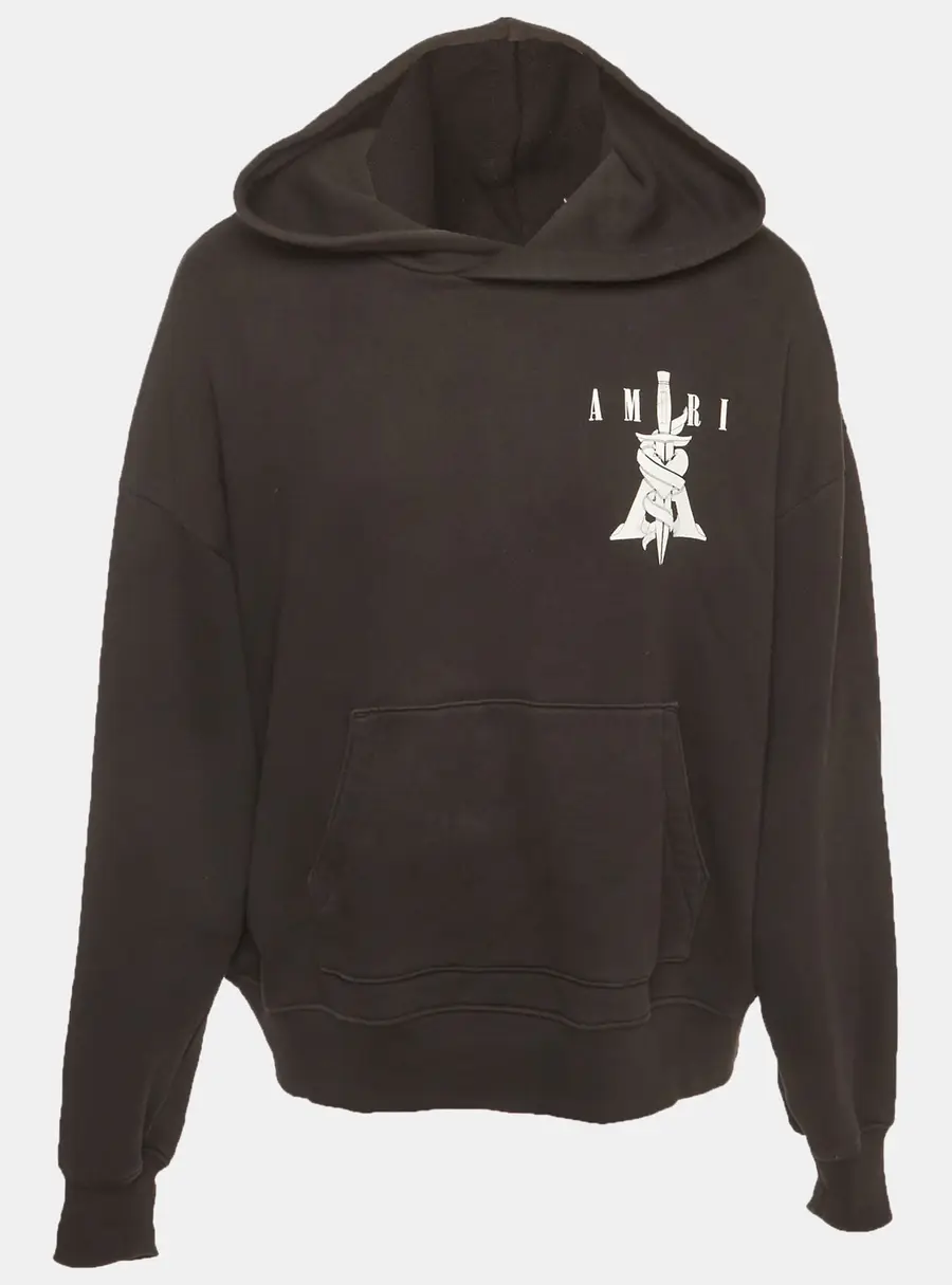 Amiri Black Dagger Graphic Jersey Hoodie S