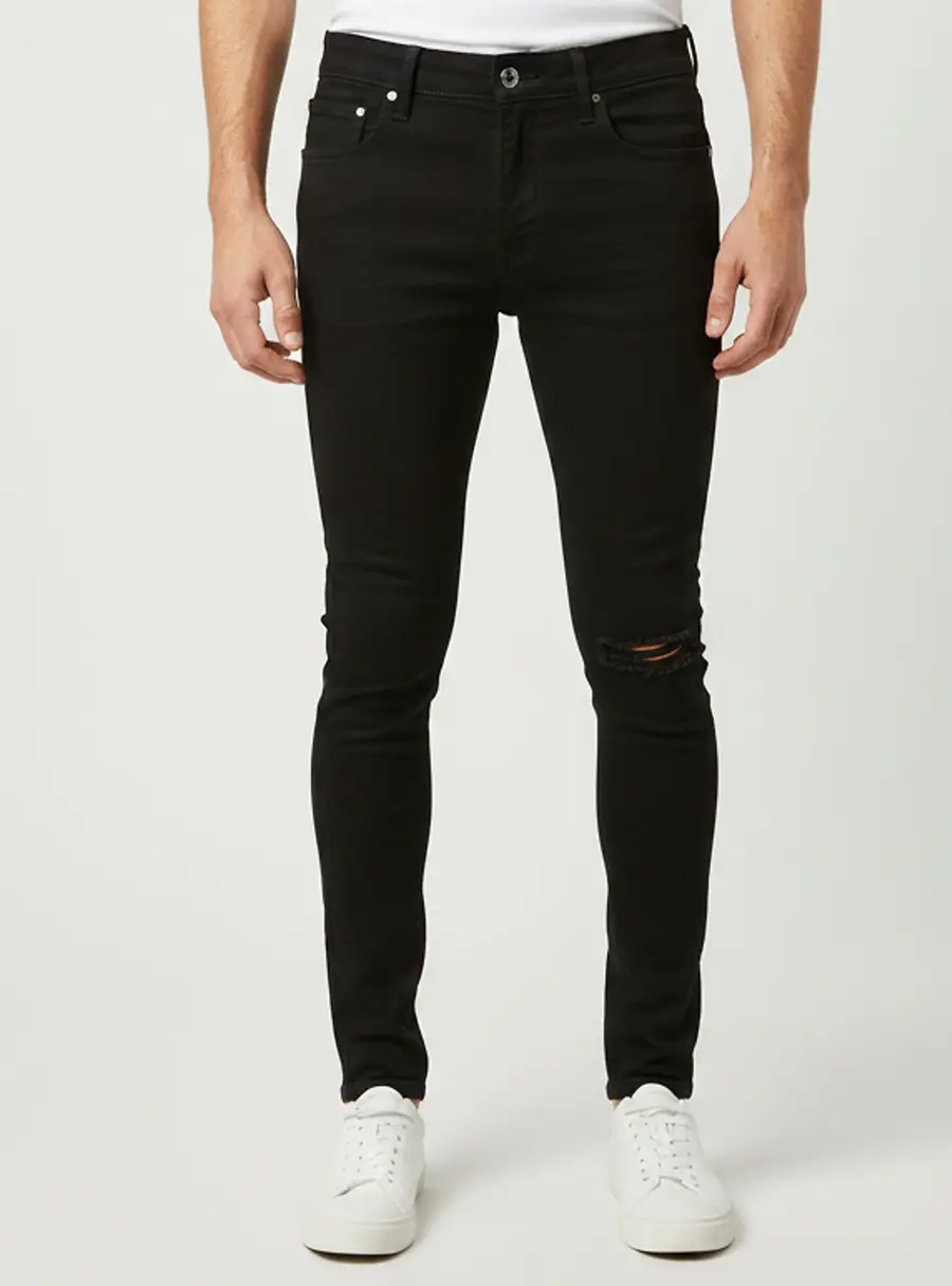 Amiri Black Distressed Denim Skinny Jeans M/Waist 32"