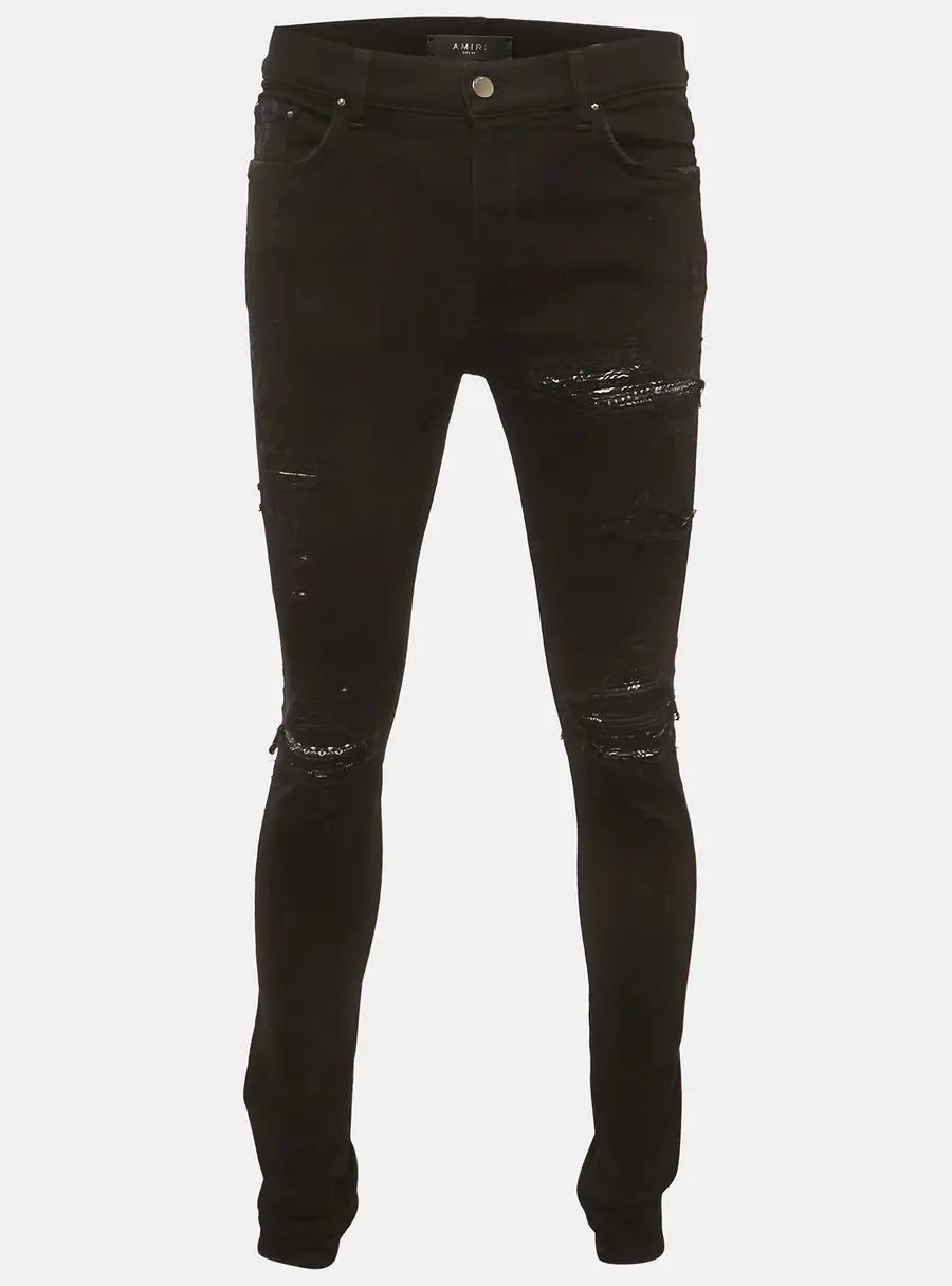 Amiri Black Distressed Denim Slim Fit Jeans M/Waist 33"