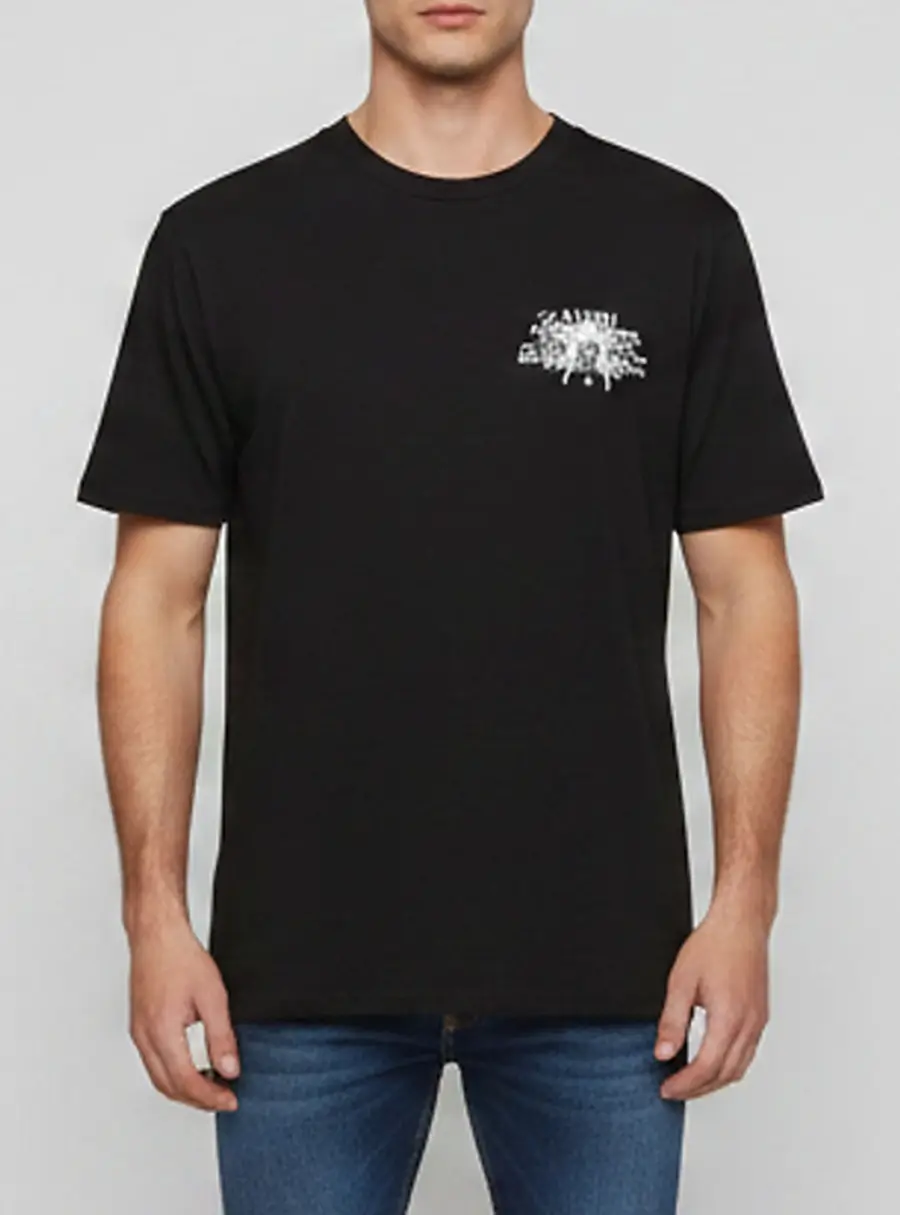 Amiri Black Graphic Print Jersey Crewneck Cherub Text T-Shirt M
