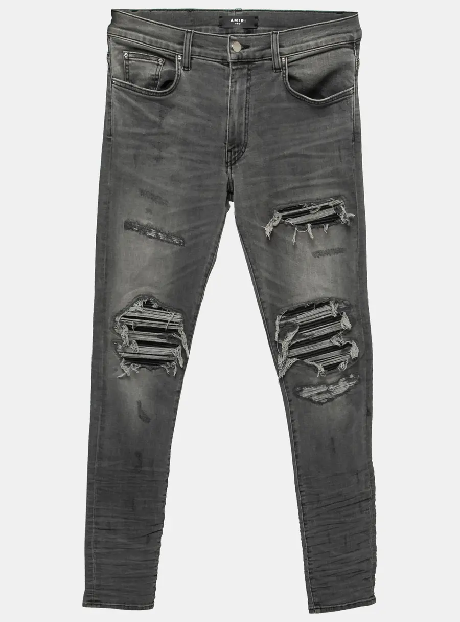 Amiri Grey Distressed Denim Skinny Jeans M Waist 31"