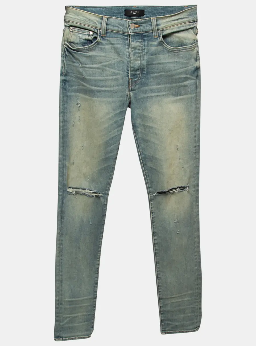 Amiri Blue Distressed Denim Skinny Jeans M Waist 32"