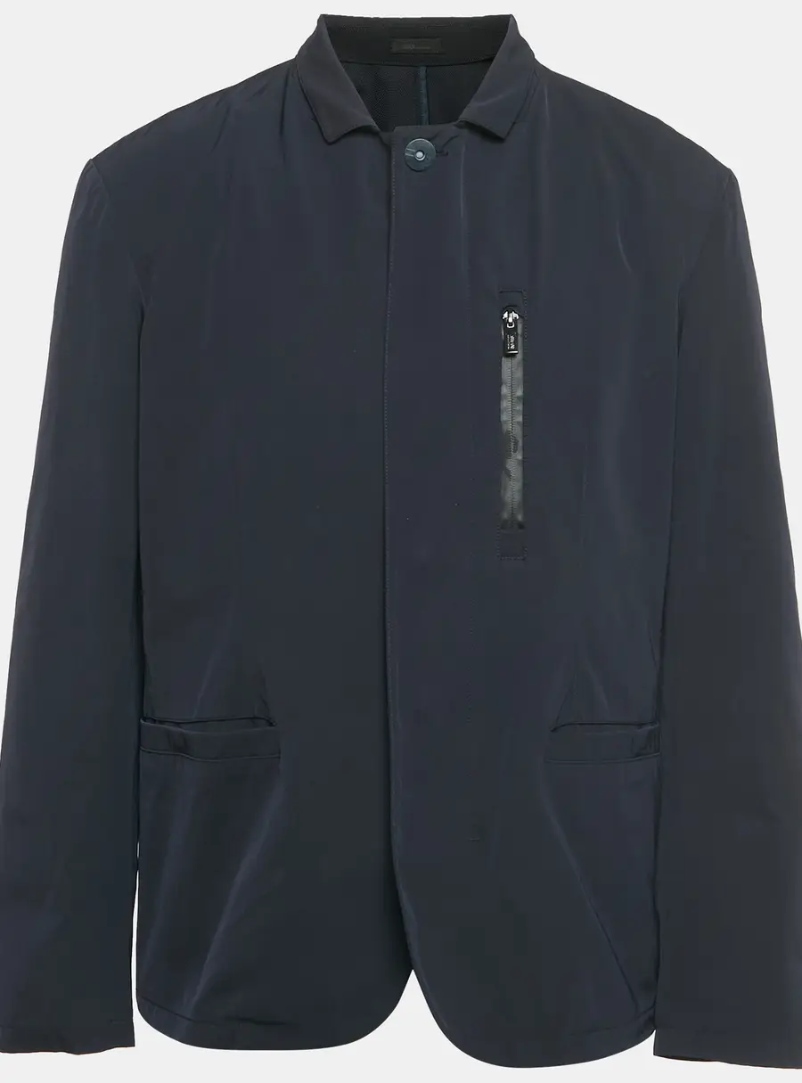 Armani Collezioni Navy Blue Nylon Zip-Up Jacket XL