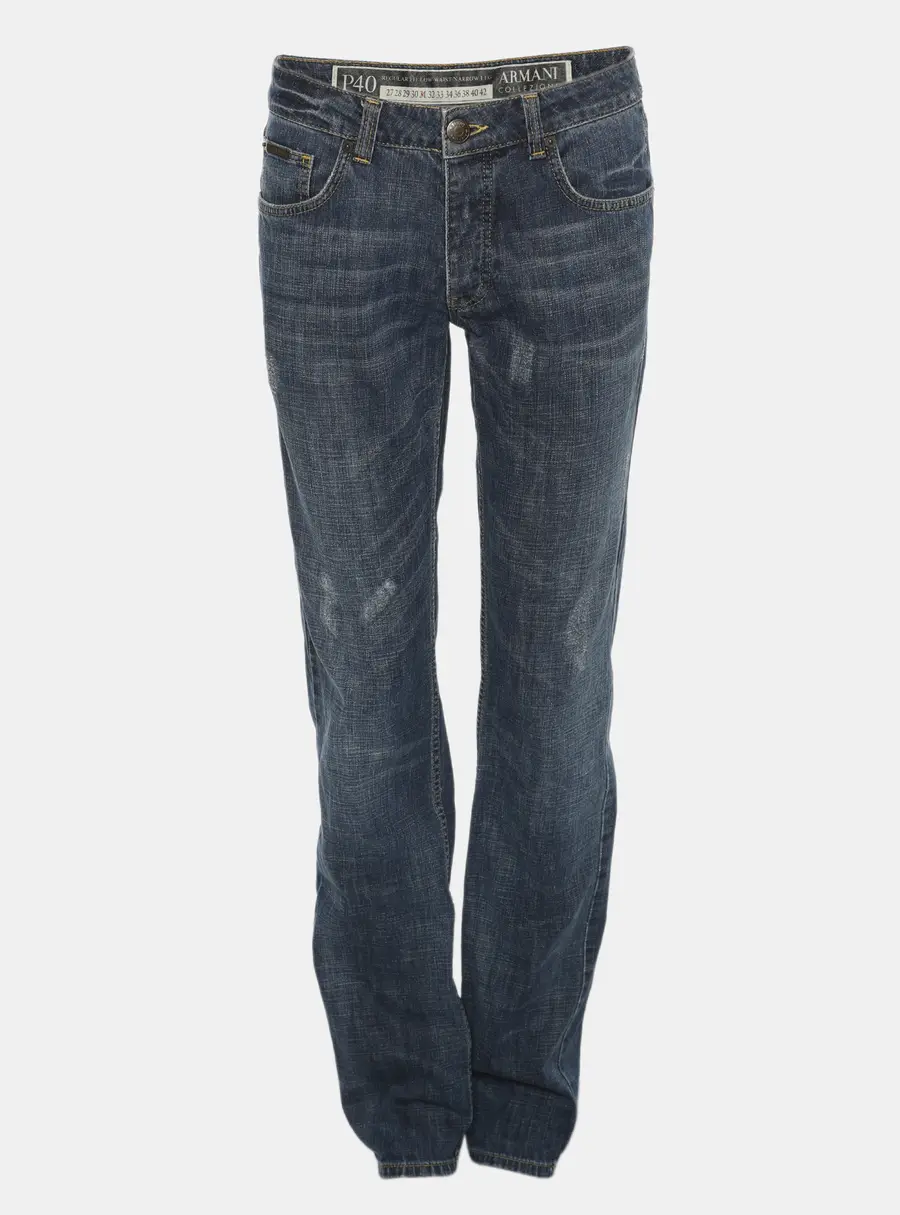 Armani Collezioni Blue Denim Distressed Jeans M