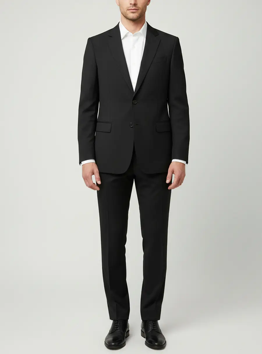 Armani Collezioni Black Wool Blend Single Breasted Suit XL