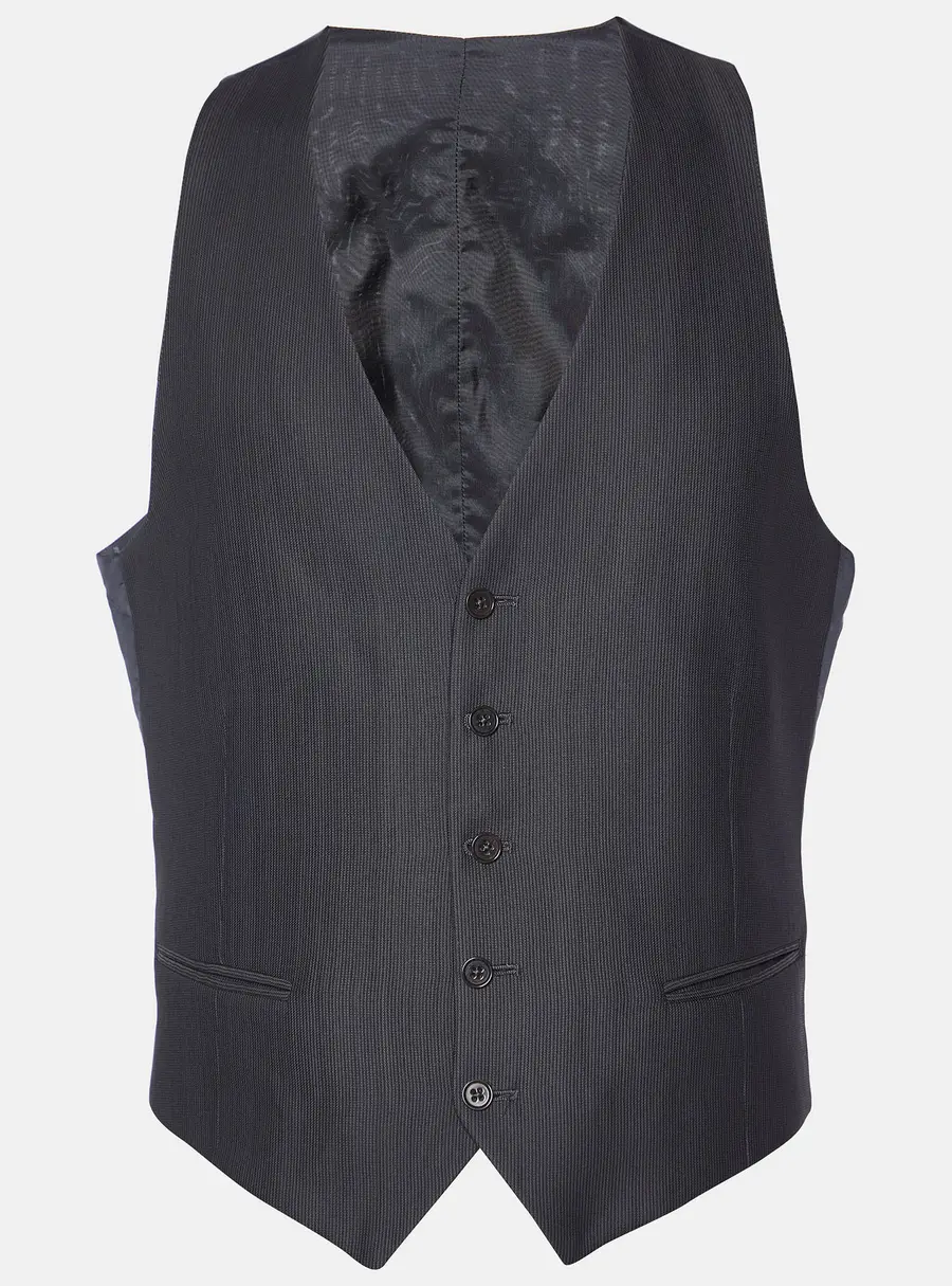 Armani Collezioni Grey Striped Wool Blend Vest L