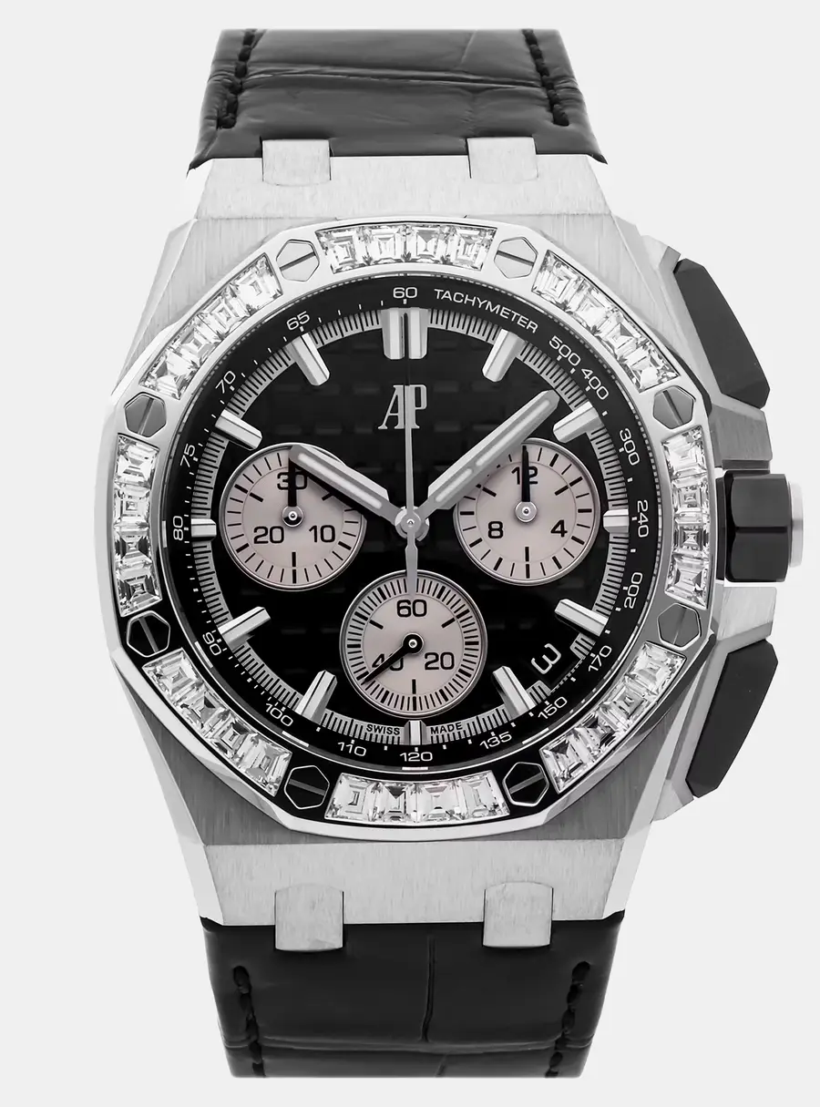Audemars Piguet Royal Oak Offshore Chronograph 26424BC.ZZ.D002CA.01 Black 18k White Gold Automatic Chronograph Men's Wristwatch 43mm