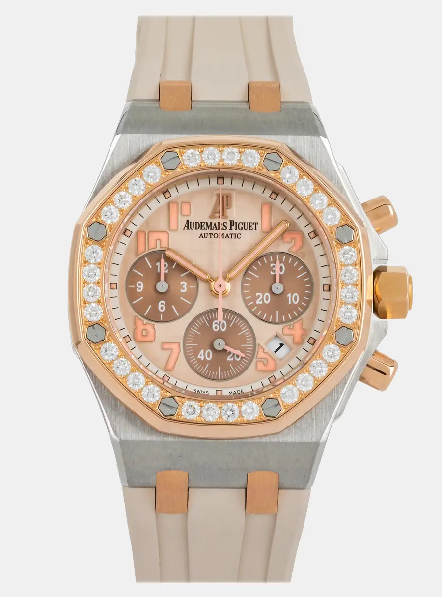 Audemars Piguet Royal Oak Offshore 26113SR.ZZ.D804CR.01 Cream Stainless Steel Diamond Automatic Men's Wristwatch 37MM