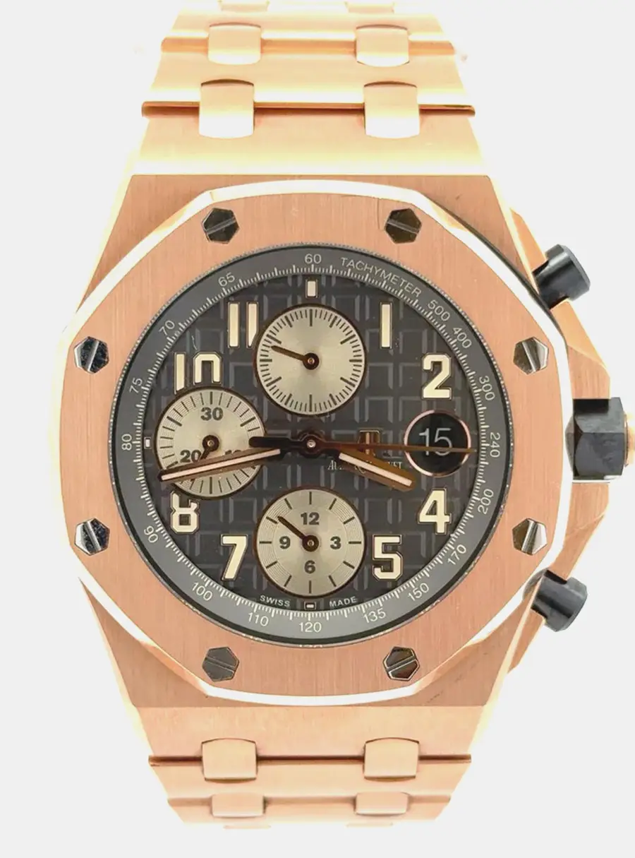 Audemars Piguet Royal Oak Offshore Chronograph 26470OR.OO.1000OR.02 Grey Automatic Chronograph 18k Rose Gold Men's Wristwatch 42 MM
