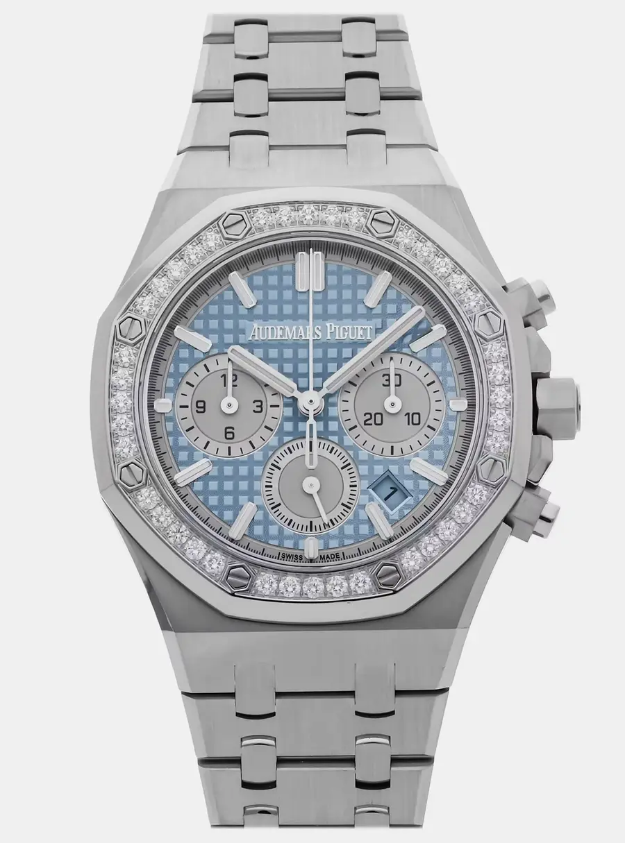 Audemars Piguet Royal Oak 26715ST.ZZ.1356ST.01 Blue Stainless Steel, Diamond Automatic Men's Wristwatch 38mm