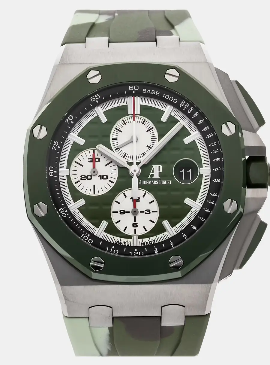 Audemars Piguet Royal Oak Offshore 26400SO.OO.A055CA.01 Green Stainless Steel Automatic Men's Wristwatch 44mm