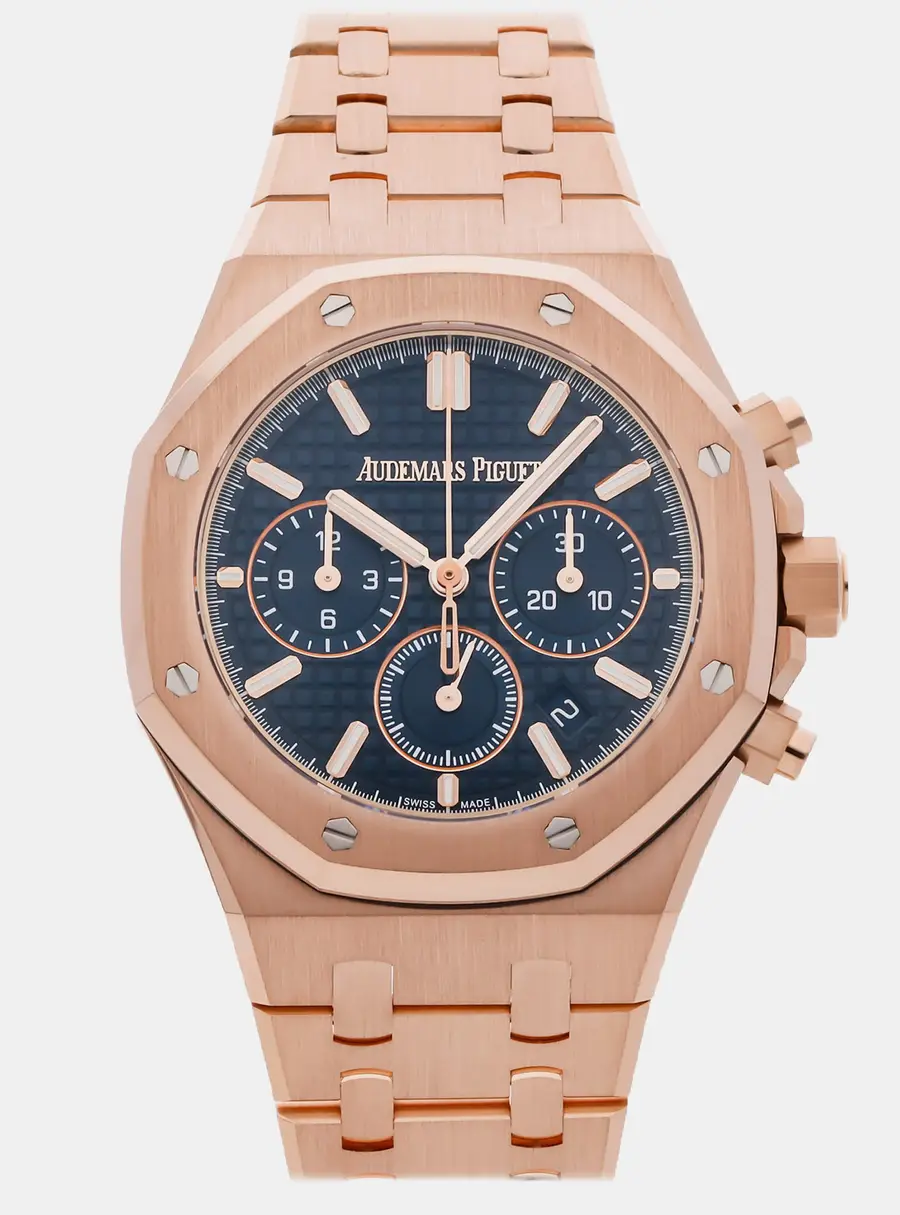 Audemars Piguet Royal Oak 26715OR.OO.1356OR.01 Blue Rose Gold Automatic Men's Watches 38 mm