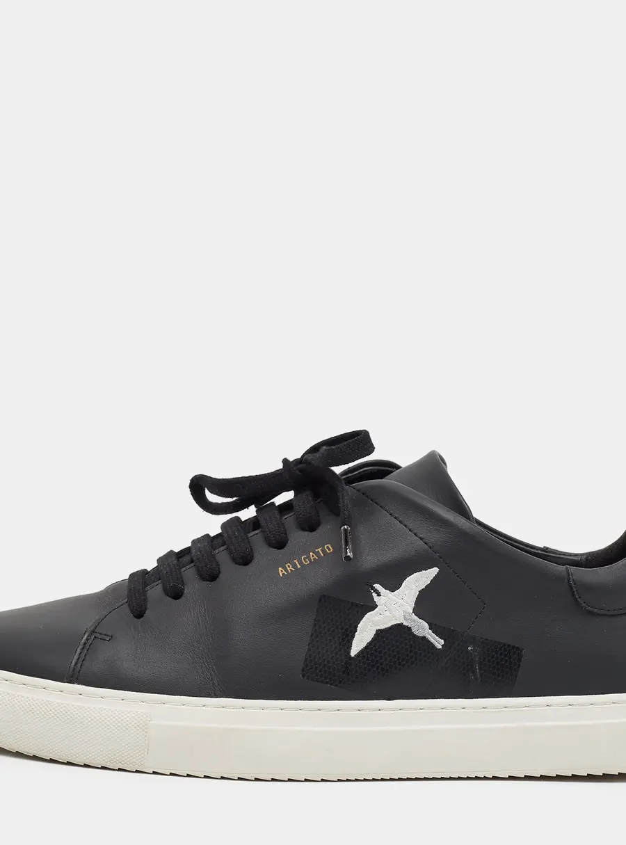 Axel Arigato Clean 90 Size 46 Black Leather Low Top Sneakers