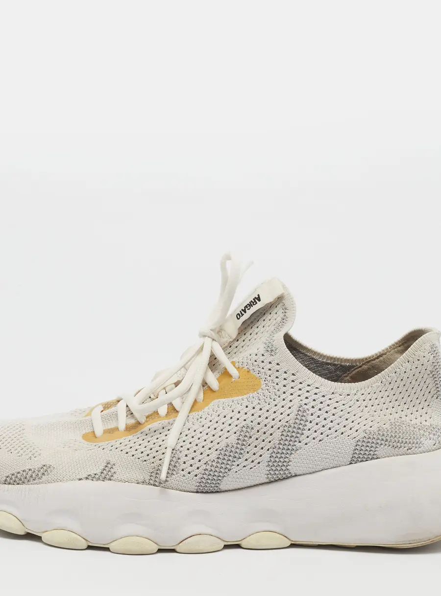 Axel Arigato Apex Flasg Size 45 White Knit Fabric Low Top Sneakers