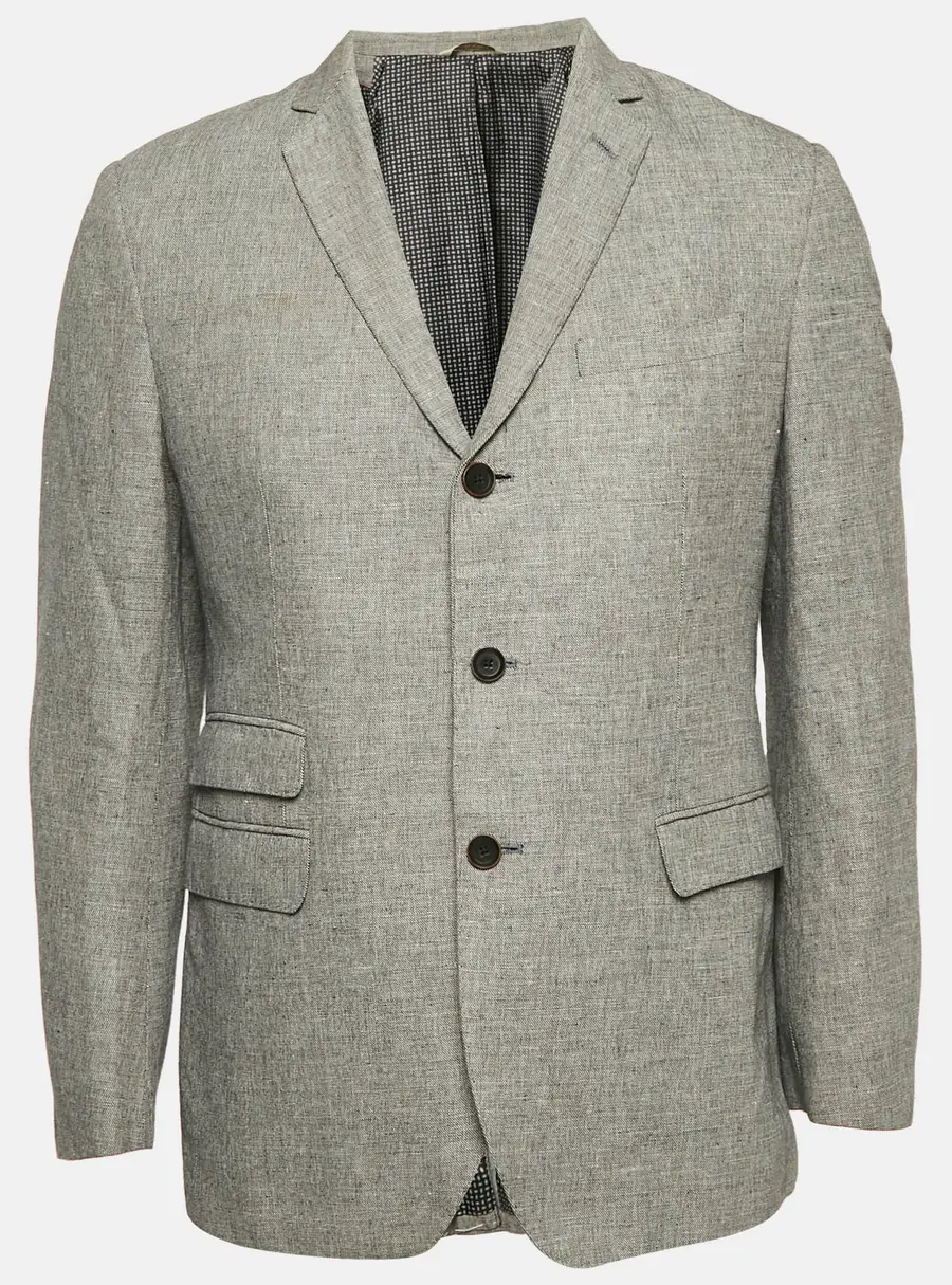 Banana Republic Heritage Grey Button Front Slim Fit Blazer L