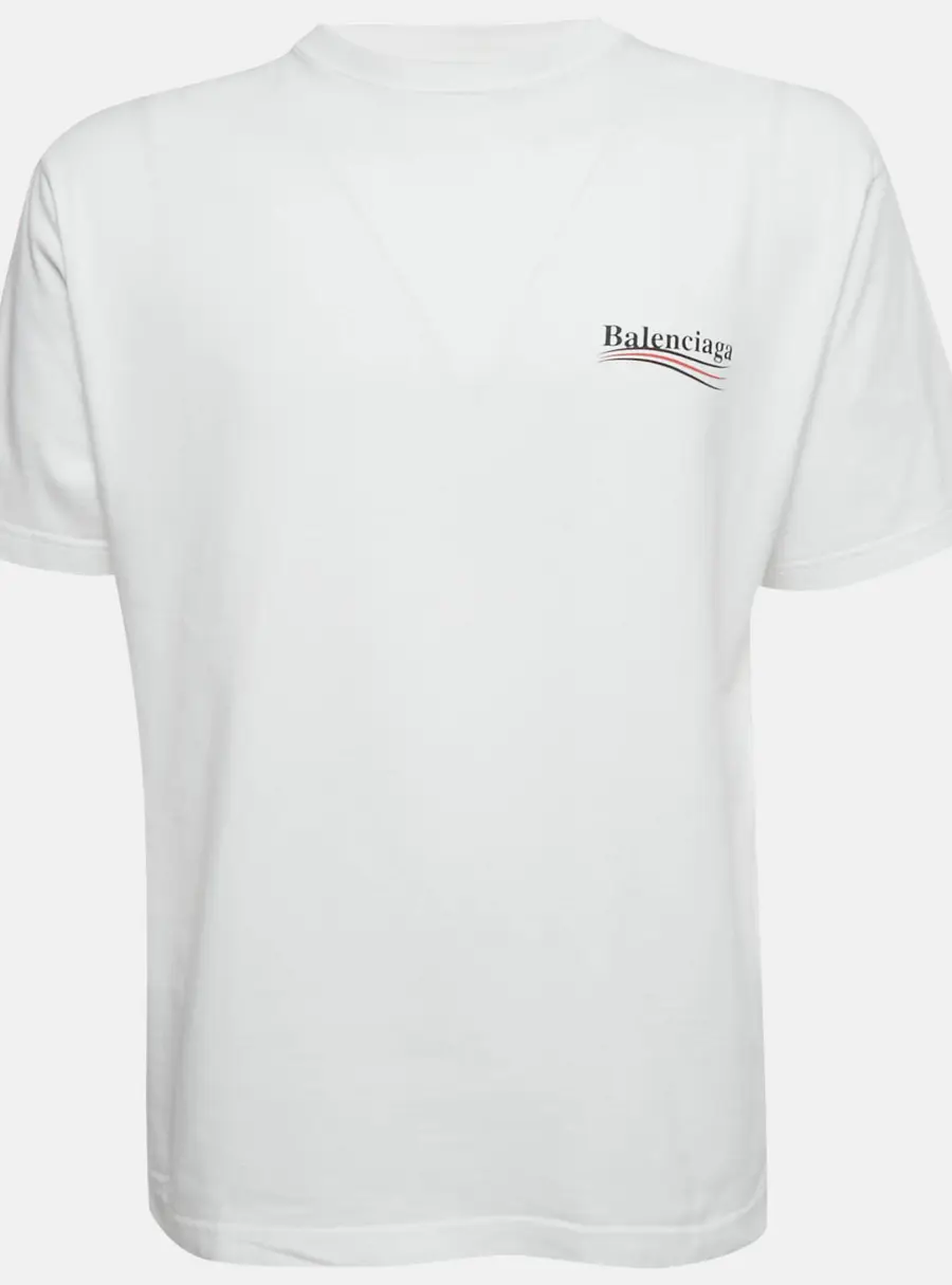 Balenciaga White Political Campaign Print Cotton T-Shirt  XXS