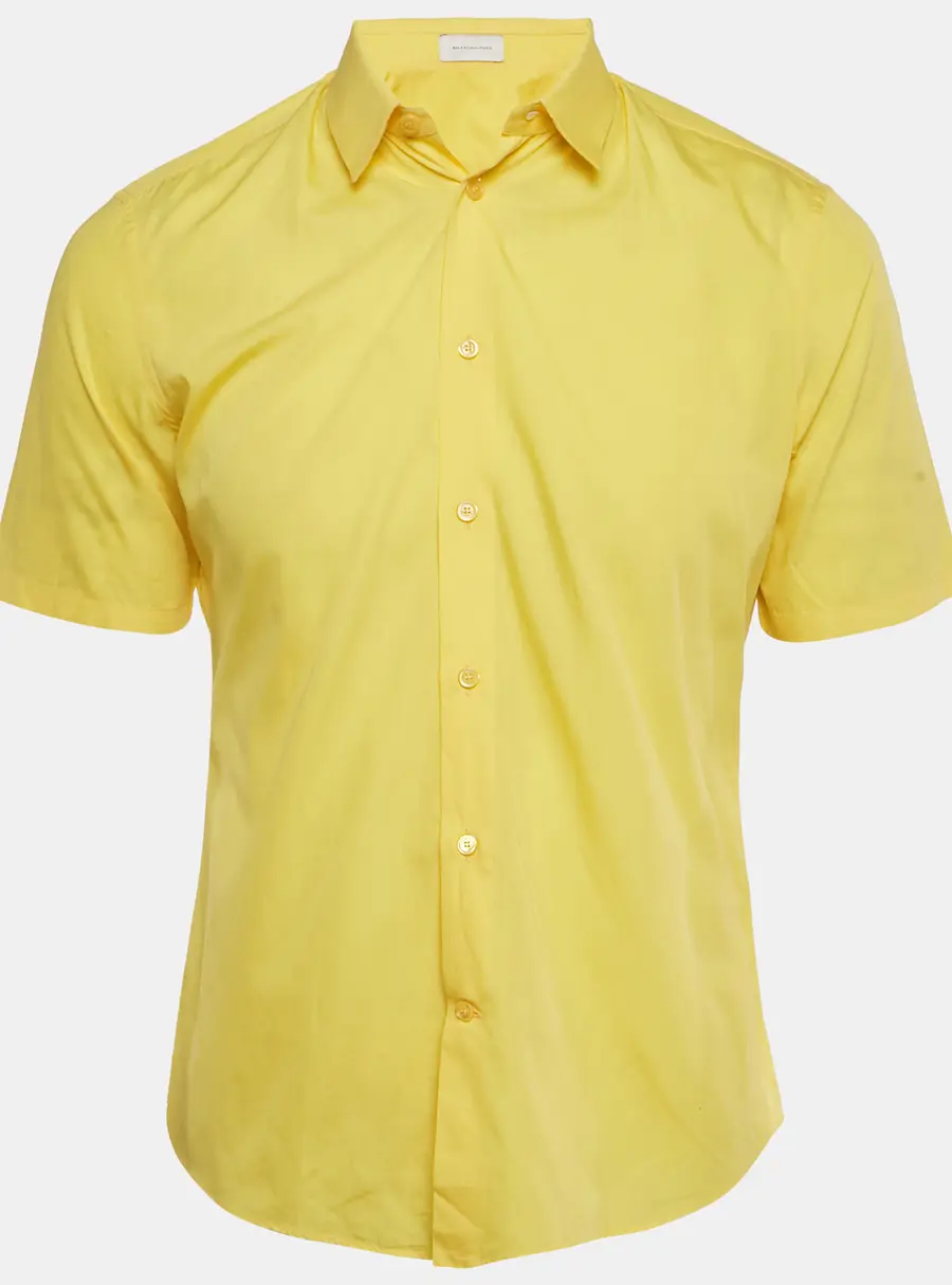 Balenciaga Yellow Cotton Short Sleeve Shirt M