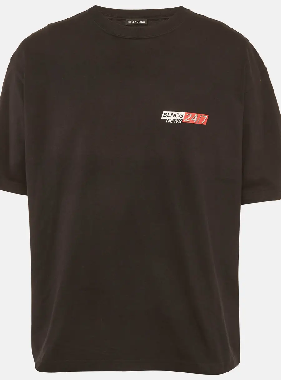 Balenciaga Vintage Black Jersey Political Campaign T-shirt XL