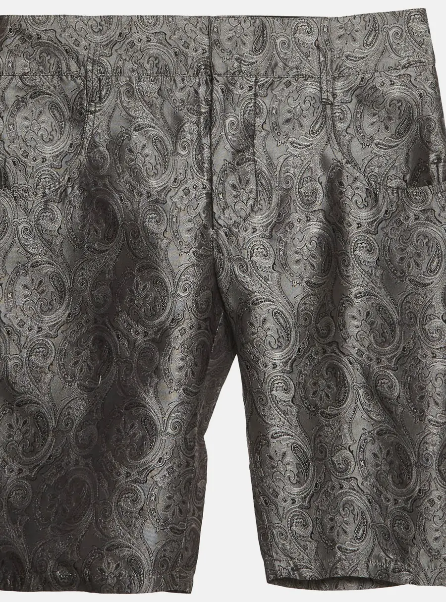 Balenciaga Grey Paisley Print Jacquard Shorts S