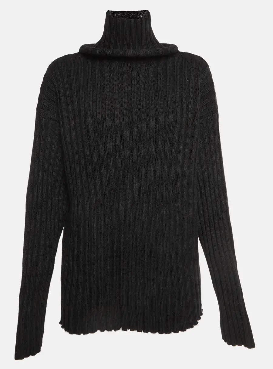 Balenciaga Black Virgin Wool Turtleneck Sweater S