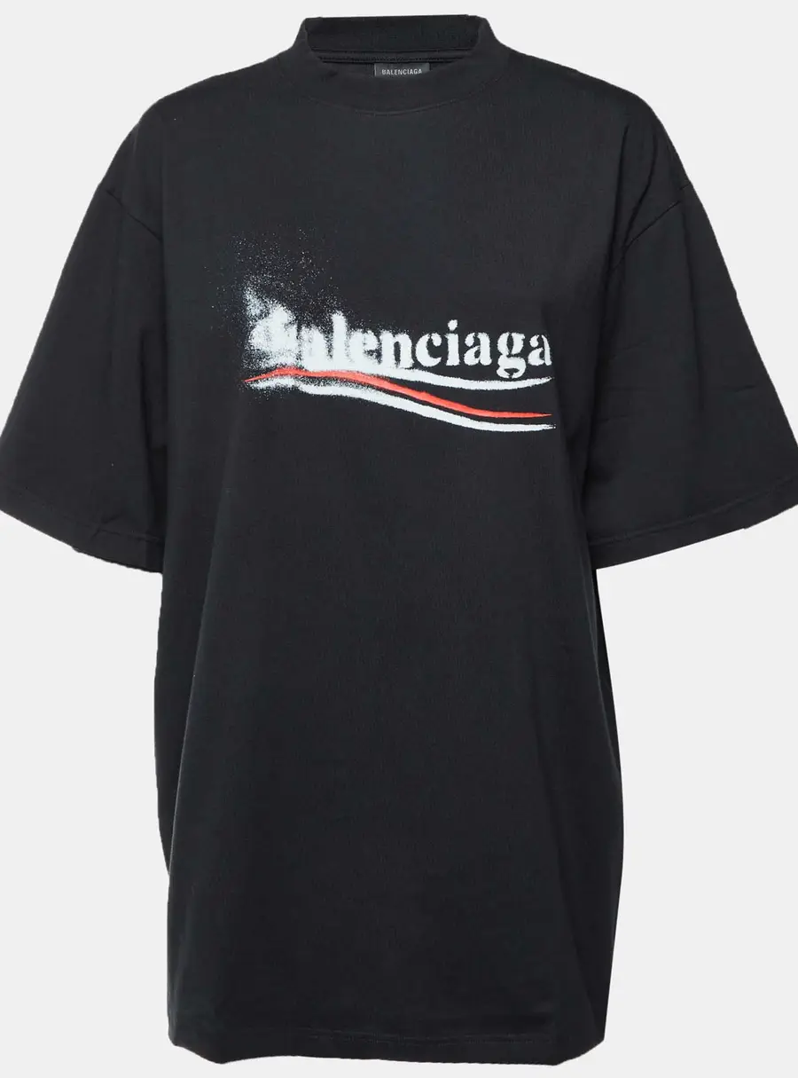 Balenciaga Unisex Black Logo Political Stencil Jersey T-Shirt M