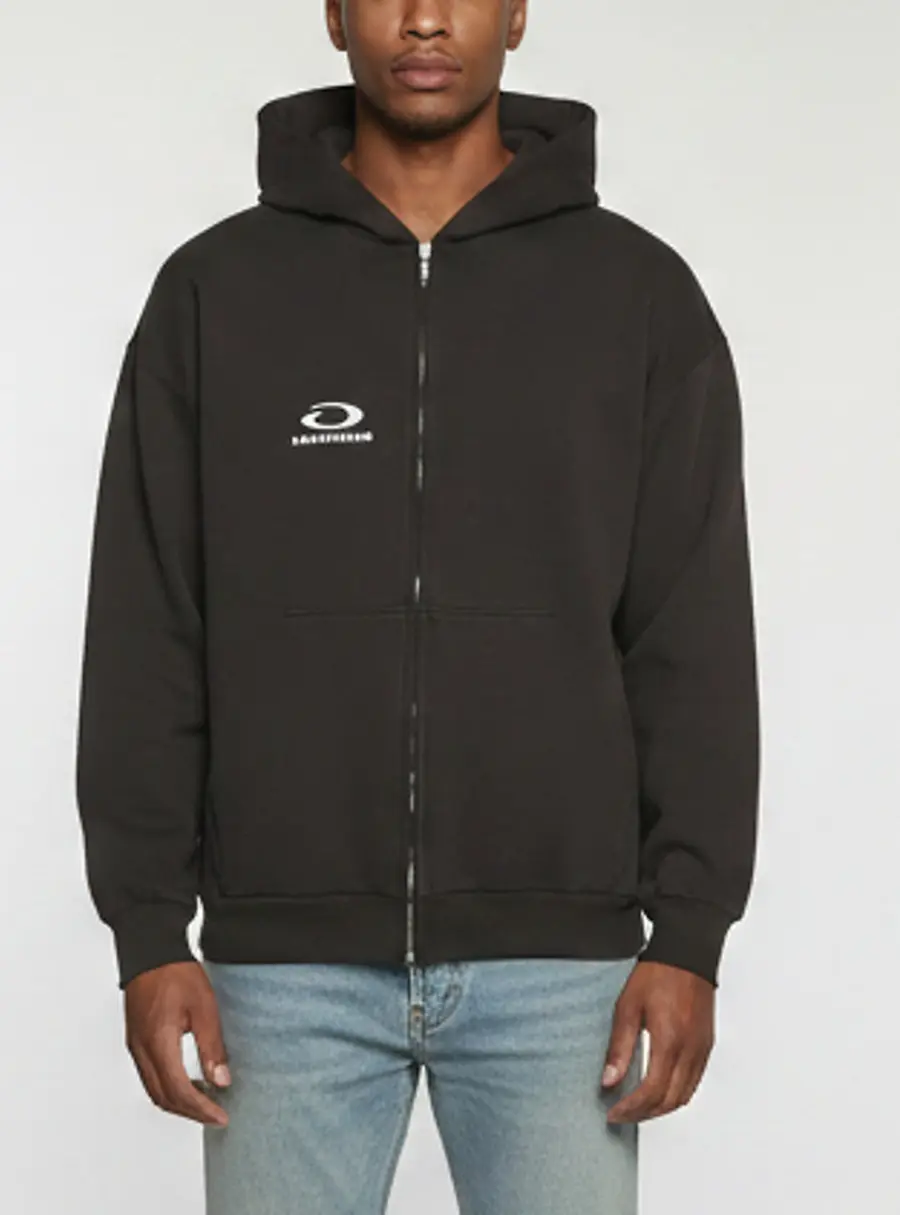 Balenciaga Unisex Black Jersey Inside Out Hoodie M