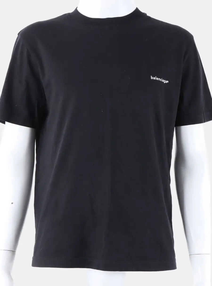 Balenciaga Black Cotton Short Sleeves Size M