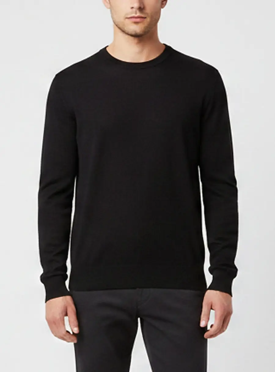 Balenciaga Black Logo Wool Knit Crewneck Pullover L