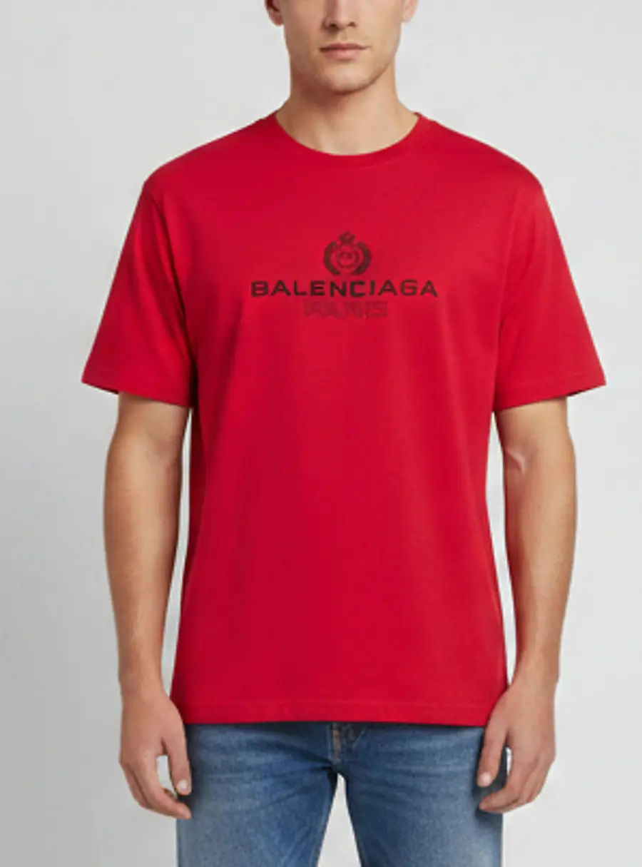 Balenciaga Pint Printed Jersey Crewneck T-Shirt XXL