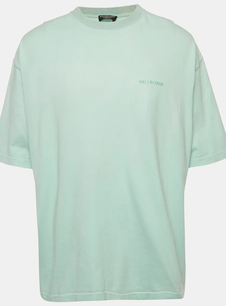 Balenciaga Unisex Green Jersey Oversized Crewneck T-Shirt XXL