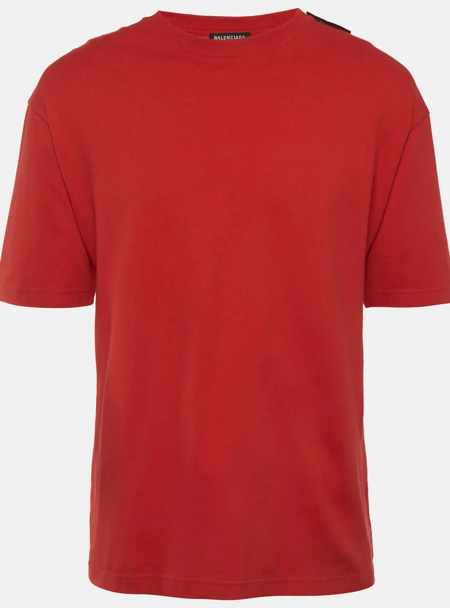 Balenciaga Red Jersey Crewneck T-Shirt M