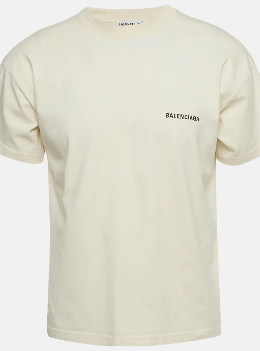 Balenciaga Unisex Yellow Short Sleeve Crewneck T-Shirt L