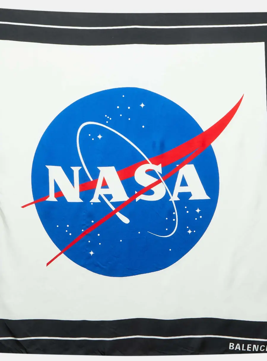 Balenciaga Multicolor Logo Silk Scarf