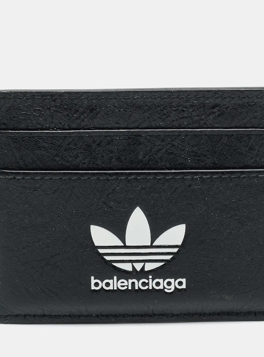 Balenciaga x Adidas Black Leather Card Holder