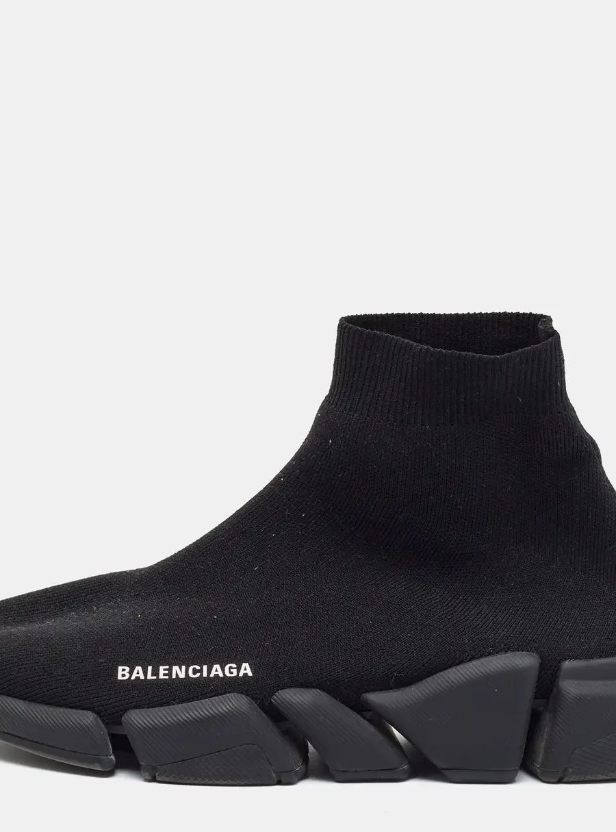 Balenciaga Speed Size 42 Black Knit Fabric Slip On Sneakers