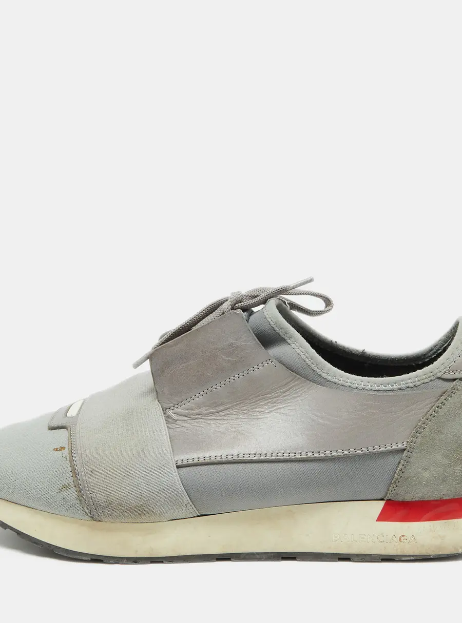 Balenciaga Race Runner Size 43 Grey Fabric, Leather and Suede Sneakers