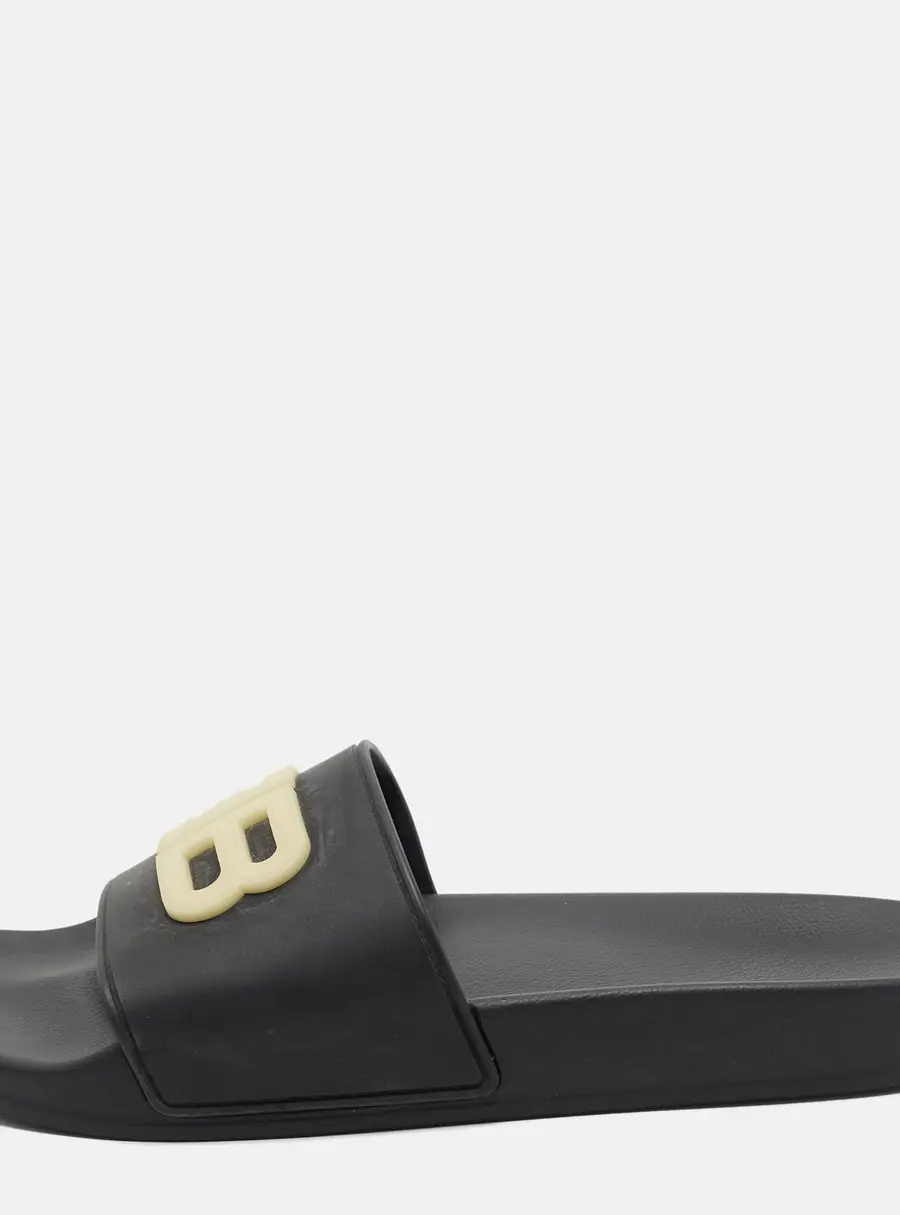Balenciaga BB Size 40 Black Rubber Pool Slide