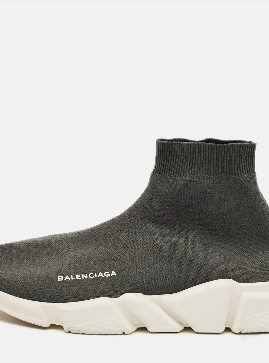Balenciaga Speed Size 42 Grey Knit Fabric High Top Sneakers