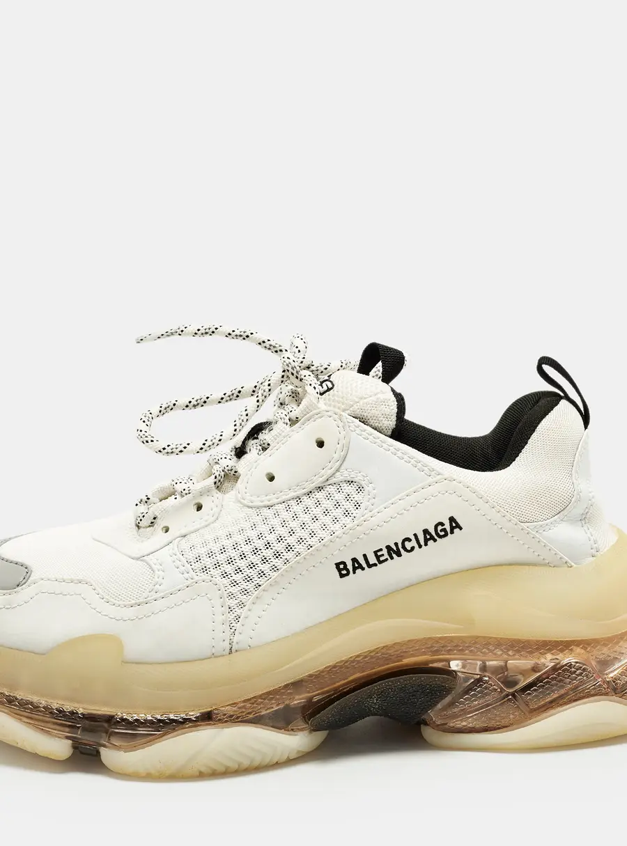 Balenciaga Triple S Clear Size 41 Two Tone Mesh and Nubuck Leather Lace Up Sneakers